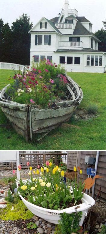 We have a old boat... can't wait to try this out! I was going to use it to grow veggies- but flowers are so much better!: 