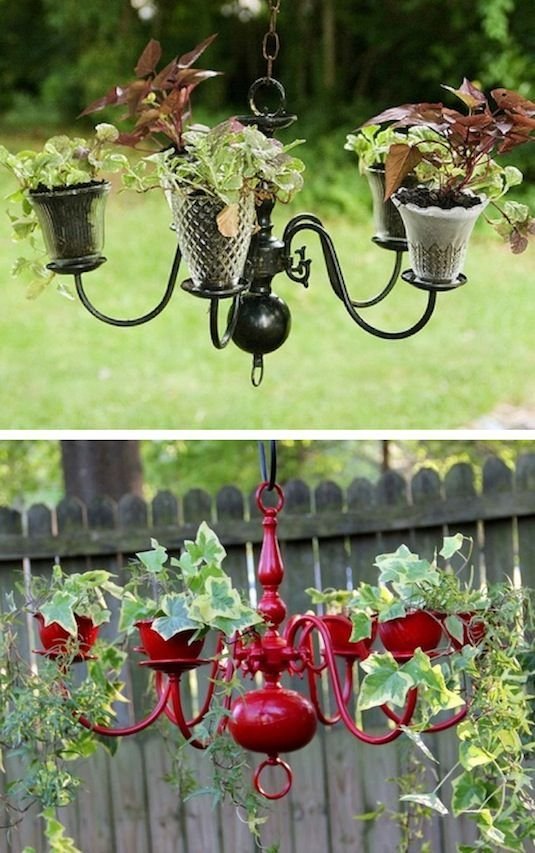 Creative Gardens Containers Idea | 24-Creative-Garden-Container-Ideas-Chandelier-planters-15.jpg: 