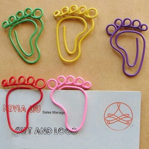 Cute Foot Shaped Paper Clips Paperclips Bookmark Baby Shower Favor Wedding Party Gifts 12-Pack: 