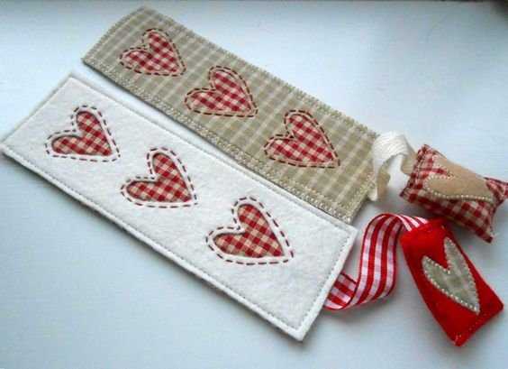 (9) Name: 'Sewing : Country Heart Bookmark: 