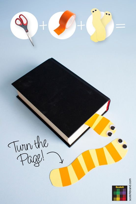 Project 133: Bookworm Bookmarks #craft #kids #winterbreak: 