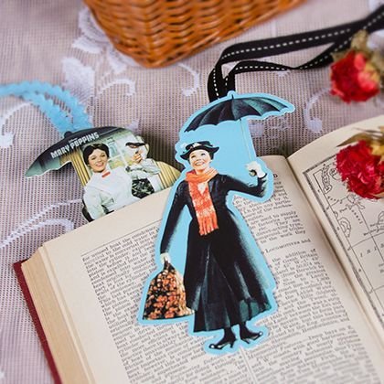 Make your own practically perfect bookmark. Might be a good Christmas gift.  Find the person's favorite movie and make them book marks!: 