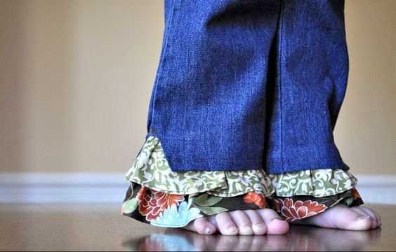 A cute way to lengthen pants that still fit but are too short: 