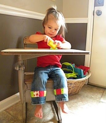 Add a cute quilted look if pants are too short...: 