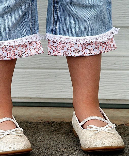 upcycle little girl jeans: 