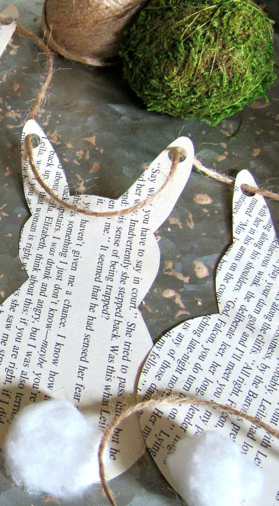 A simple book page bunny garland project using supplies you probably already have on hand.: 