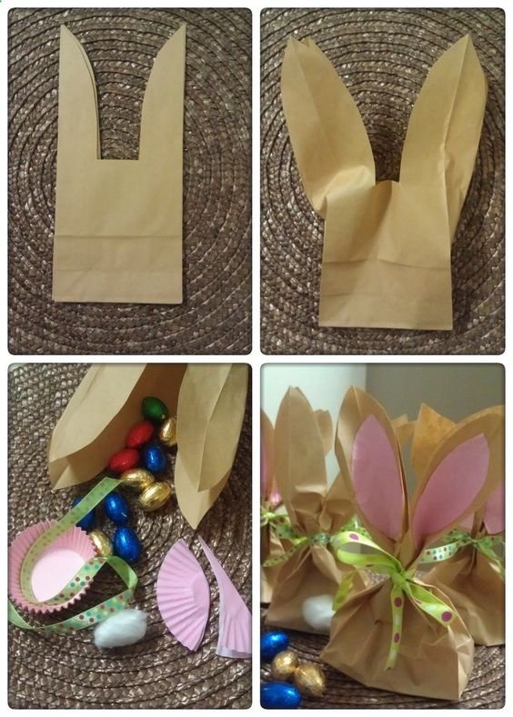 Easter Bunny treat bags - so, so easy, would be cute as a resident gift.: 
