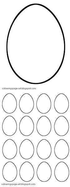 Blank Easter Egg shapes to print out! create top and bottom of the small eggs that are different colors for the students to re-create using plastic eggs: 
