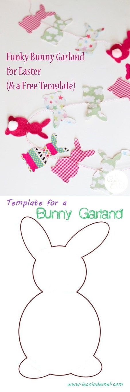 Funky Bunny Garland for Easter & Template                                                                                                                                                                                 More: 