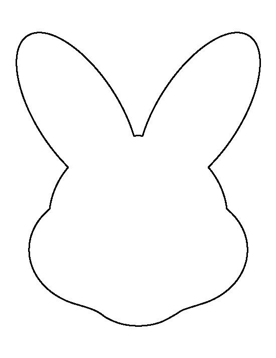 Easter Bunny face pattern. Use the printable outline for crafts, creating stencils, scrapbooking, and more. Free PDF template to download and print at http://patternuniverse.com/download/easter-bunny-face-pattern/: 