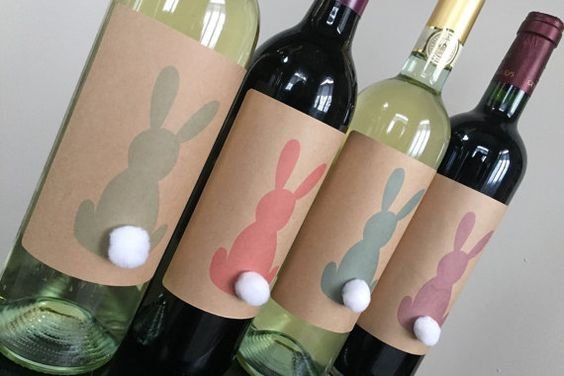 Easter Wine Labels Easter Table Decorations Easter by NMTMdesigns: 