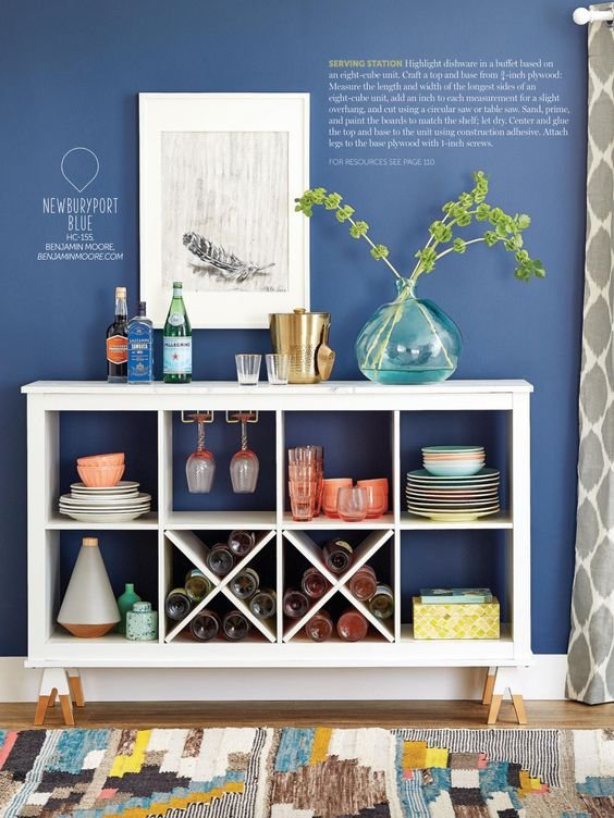 Take a 8 cube storage unit and turn it to a buffet table